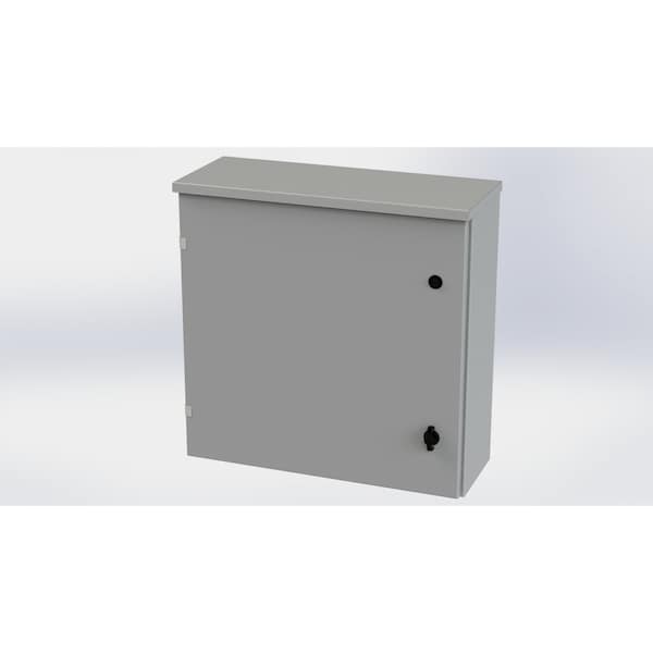 1/4 Turn Knob Latch Electrical Enclosures, 24 in H, 8 in D, 24 in W, NEMA 3R, Galvanized Steel